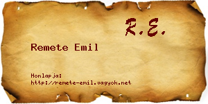Remete Emil névjegykártya
